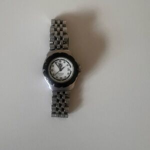 Tag Heuer Silver and Black Stainless Steel Ladies Watch